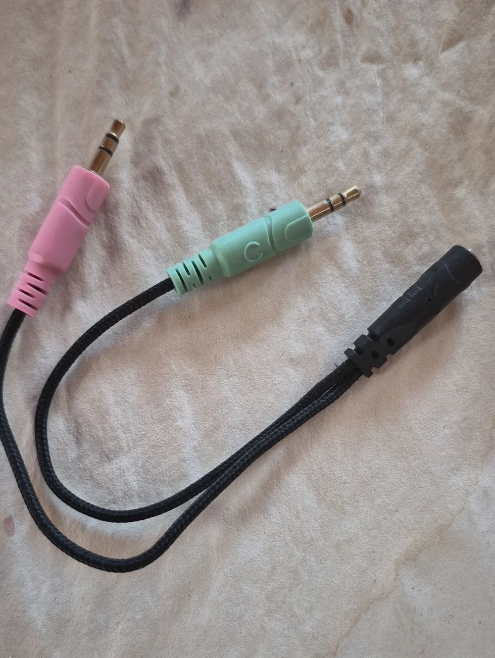 Pink & Mint Dual 3.5mm Audio Adapter Cable - Universal